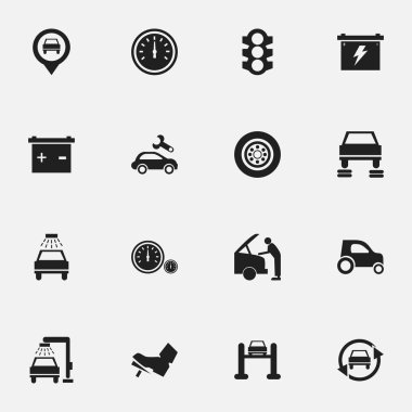 16 düzenlenebilir Rating simgeler kümesi. Otomotiv düzeltme, pil, araç yıkama ve daha fazlası gibi simgeler içerir. Web, mobil, UI ve Infographic tasarımı için kullanılabilir.