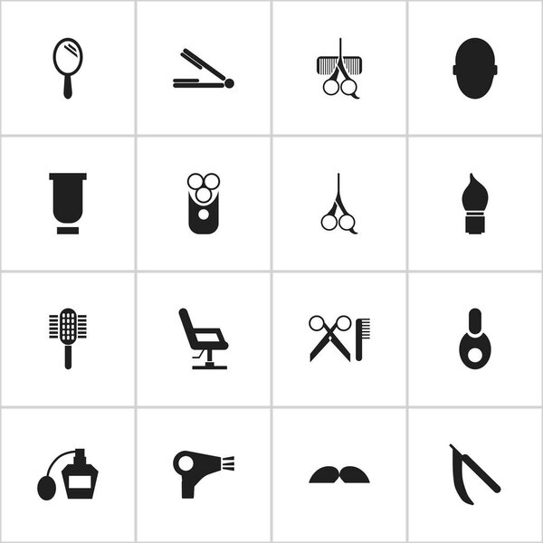 Набор из 16 настольных иконок. Включает в себя такие символы, как взять фен, контейнер, зарядное устройство и многое другое. Can be used for Web, Mobile, UI and Infographic Design
.