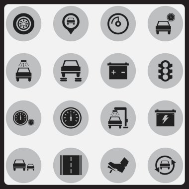 16 düzenlenebilir Rating simgeler kümesi. Oto tamir, trafik ışığı, ayarlama otomatik ve daha fazlası gibi simgeler içerir. Web, mobil, UI ve Infographic tasarımı için kullanılabilir.