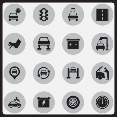 16 düzenlenebilir Rating simgeler kümesi. Otoyol, otomobil, pil ve daha fazlası gibi simgeler içerir. Web, mobil, UI ve Infographic tasarımı için kullanılabilir.
