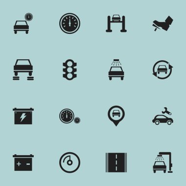 16 düzenlenebilir taşıma simgeler kümesi. Otomobil, akümülatör, pedalla ve daha fazlası gibi simgeler içerir. Web, mobil, UI ve Infographic tasarımı için kullanılabilir.