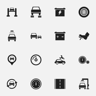 16 düzenlenebilir Rating simgeler kümesi. Hız kontrolü, hız göstergesi, batarya ve daha fazlası gibi simgeler içerir. Web, mobil, UI ve Infographic tasarımı için kullanılabilir.