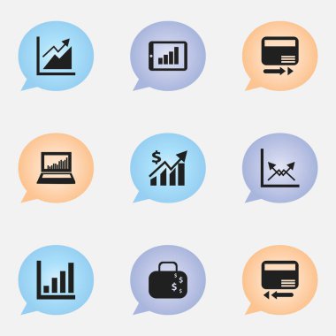 9 düzenlenebilir Analytics simgeler kümesi. Ödeme kurtarmak gibi kredi kartı, ilerleme ve diğer simgeler içerir. Web, mobil, UI ve Infographic tasarımı için kullanılabilir.