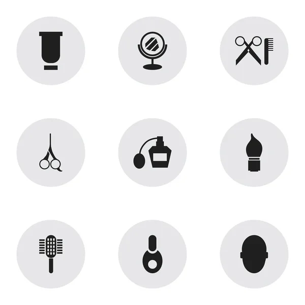 Set van 9 bewerkbare Kapper iconen. Bevat symbolen zoals Scrub, Kapper Tools, lader en meer. Kan worden gebruikt voor Web, Mobile, Ui en Infographic Design. — Stockvector