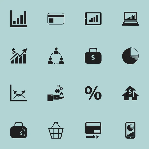 Set di 16 icone statistiche modificabili. Include simboli come statistiche, pagamento bancario, grafico a barre e altro ancora. Può essere utilizzato per la progettazione web, mobile, UI e infografica . — Vettoriale Stock