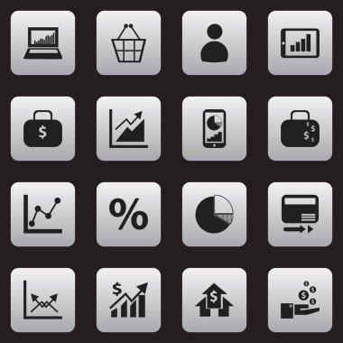 16 düzenlenebilir mantıksal simgeler kümesi. İlerleme, şema, grafik bilgi ve daha fazlası gibi simgeler içerir. Web, mobil, UI ve Infographic tasarımı için kullanılabilir.