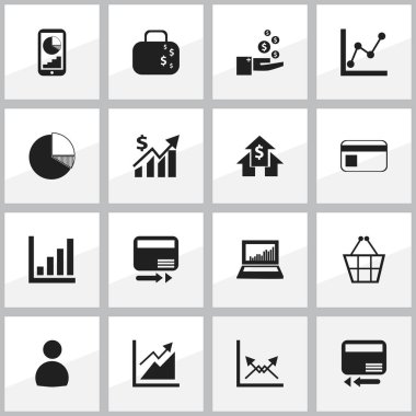 16 düzenlenebilir Hayatinizda simgeler kümesi. Daire diyagram, çanta, ticaret gibi simgeler grafik bilgilerini ve daha fazlasını içerir. Web, mobil, UI ve Infographic tasarımı için kullanılabilir.