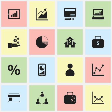 16 düzenlenebilir Hayatinizda simgeler kümesi. House, ekolayzer ekran, iletim ve bankacılık gibi simgeleri içerir. Web, mobil, UI ve Infographic tasarımı için kullanılabilir.