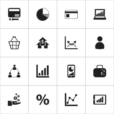 16 düzenlenebilir Hayatinizda simgeler kümesi. İletim, yüzde, çubuk grafik ve daha fazlası gibi simgeler içerir. Web, mobil, UI ve Infographic tasarımı için kullanılabilir.