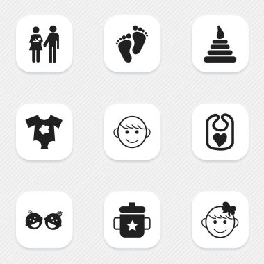 9 düzenlenebilir simgeler kümesi. Neşeli Çocuklar, soy, çocuk ve daha fazlası gibi simgeler içerir. Web, mobil, UI ve Infographic tasarımı için kullanılabilir.