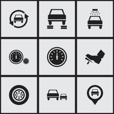 9 düzenlenebilir araba simgeler kümesi. Simgeleri gibi ayarlama otomatik, lastik, yarış ve daha fazlasını içerir. Web, mobil, UI ve Infographic tasarımı için kullanılabilir.