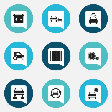 9 düzenlenebilir Rating simgeler kümesi. Araba yıkanmak gibi otomobil, oto tamir ve diğer simgeler içerir. Web, mobil, UI ve Infographic tasarımı için kullanılabilir.