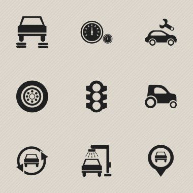 9 düzenlenebilir Rating simgeler kümesi. Otomotiv düzeltme, hız göstergesi, oto tamir ve daha fazlası gibi simgeler içerir. Web, mobil, UI ve Infographic tasarımı için kullanılabilir.