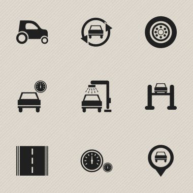 9 düzenlenebilir Rating simgeler kümesi. İşaretçiyi, araç yıkama, otomobil ve daha fazlası gibi simgeler içerir. Web, mobil, UI ve Infographic tasarımı için kullanılabilir.