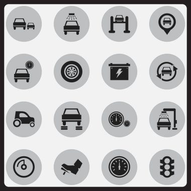 16 düzenlenebilir Rating simgeler kümesi. Araba yıkanmak gibi otomobil, pil ve diğer simgeler içerir. Web, mobil, UI ve Infographic tasarımı için kullanılabilir.