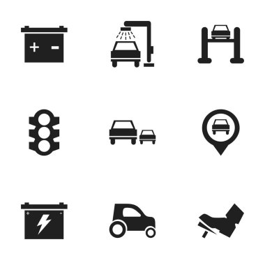 9 düzenlenebilir taşıma simgeler kümesi. Akümülatör, pil, pedalla ve daha fazlası gibi simgeler içerir. Web, mobil, UI ve Infographic tasarımı için kullanılabilir.