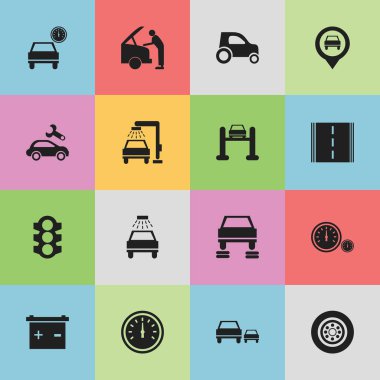 16 düzenlenebilir Rating simgeler kümesi. Oto Servisi, hız göstergesi, işaretçi ve daha fazlası gibi simgeler içerir. Web, mobil, UI ve Infographic tasarımı için kullanılabilir.