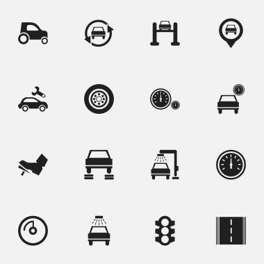 16 düzenlenebilir araç simgeler kümesi. Pedalla, trafik ışığı, otomotiv saptamak ve daha fazlası gibi simgeler içerir. Web, mobil, UI ve Infographic tasarımı için kullanılabilir.