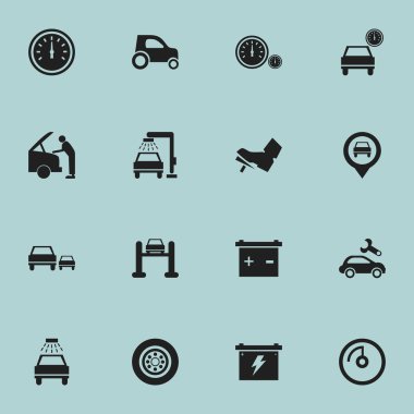16 düzenlenebilir Rating simgeler kümesi. Lastik, hız kontrolü, araba yıkanmak gibi sembolleri içerir ve daha fazlası. Web, mobil, UI ve Infographic tasarımı için kullanılabilir.
