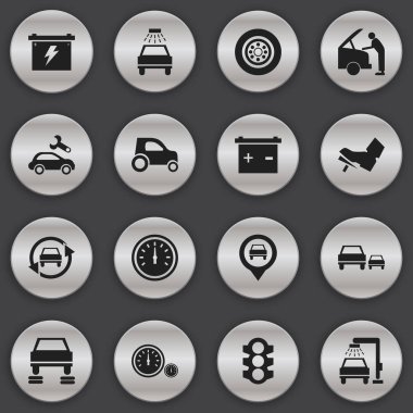 16 düzenlenebilir araç simgeler kümesi. Akü, araç Araba, otomotiv saptamak ve daha fazlası gibi simgeler içerir. Web, mobil, UI ve Infographic tasarımı için kullanılabilir.