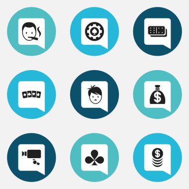 9 düzenlenebilir heyecan simgeler kümesi. Bones oyun, yığılmış para, siyah kalp ve daha fazlası gibi simgeler içerir. Web, mobil, UI ve Infographic tasarımı için kullanılabilir.