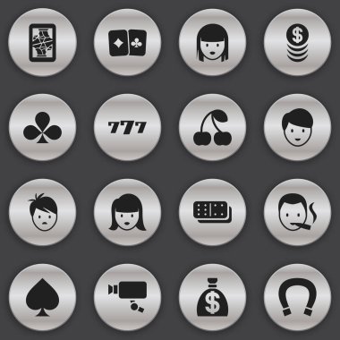 16 düzenlenebilir oyun simgeler kümesi. Semboller gibi izleme Cam, Blackjack, çocuk ve daha fazlasını içerir. Web, mobil, UI ve Infographic tasarımı için kullanılabilir.
