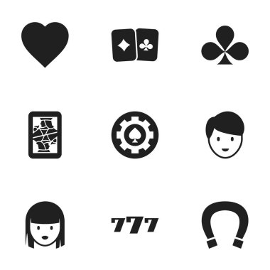 9 düzenlenebilir iş simgeler kümesi. Aşk, yonca, Blackjack ve daha fazlası gibi simgeler içerir. Web, mobil, UI ve Infographic tasarımı için kullanılabilir.