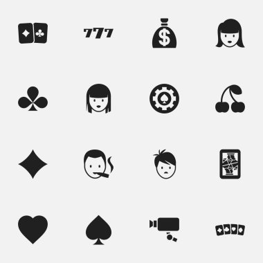 16 düzenlenebilir oyun simgeler kümesi. Sembolleri Cam, Rhombus, paran ve daha fazla izleme gibi içerir. Web, mobil, UI ve Infographic tasarımı için kullanılabilir.