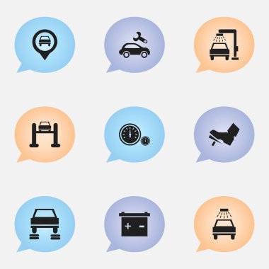 9 düzenlenebilir taşıma simgeler kümesi. Pedalla, araba yıkanmak gibi işaretçi ve daha fazla simgeleri içerir. Web, mobil, UI ve Infographic tasarımı için kullanılabilir.