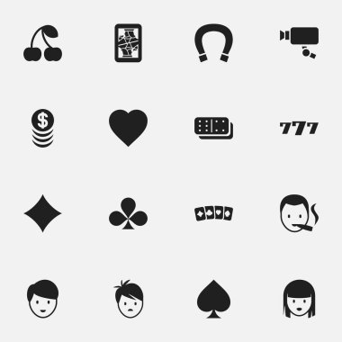 16 düzenlenebilir oyun simgeler kümesi. Sembolleri Cam, şanslı-7, şans tılsımı ve daha fazla izleme gibi içerir. Web, mobil, UI ve Infographic tasarımı için kullanılabilir.