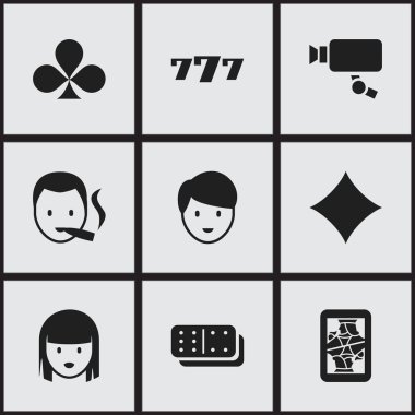 9 düzenlenebilir heyecan simgeler kümesi. Sembolleri Cam, şanslı-7, Shamrock ve daha fazla izleme gibi içerir. Web, mobil, UI ve Infographic tasarımı için kullanılabilir.