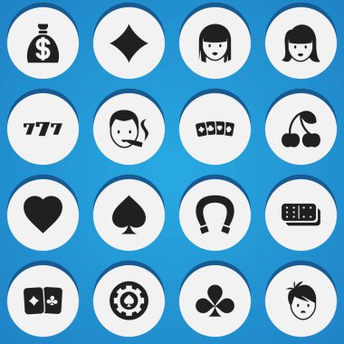 16 düzenlenebilir iş simgeler kümesi. Shamrock gibi simgeler Bones oyun, şans tılsımı ve daha fazlasını içerir. Web, mobil, UI ve Infographic tasarımı için kullanılabilir.