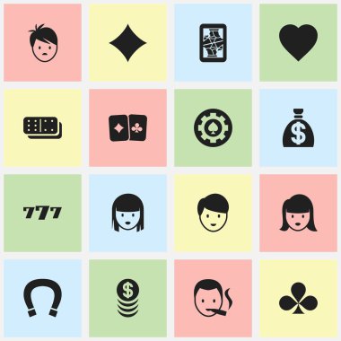 16 düzenlenebilir iş simgeler kümesi. Yığılmış para, kart çifti, Rhombus ve daha fazlası gibi simgeler içerir. Web, mobil, UI ve Infographic tasarımı için kullanılabilir.