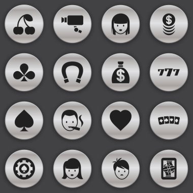 16 düzenlenebilir iş simgeler kümesi. Oyun kartı, yığılmış para gibi simgeler siyah kalp ve daha fazlasını içerir. Web, mobil, UI ve Infographic tasarımı için kullanılabilir.