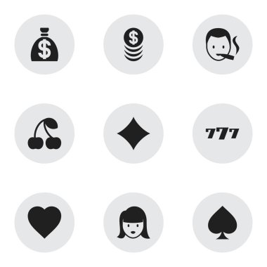 9 düzenlenebilir oyun simgeler kümesi. Aşk gibi simgeler yığılmış para, paran ve daha fazlasını içerir. Web, mobil, UI ve Infographic tasarımı için kullanılabilir.