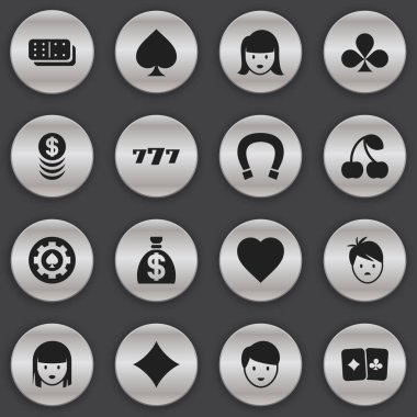 16 düzenlenebilir heyecan simgeler kümesi. Rhombus, şans tılsımı, kadın yüzü ve daha fazlası gibi simgeler içerir. Web, mobil, UI ve Infographic tasarımı için kullanılabilir.