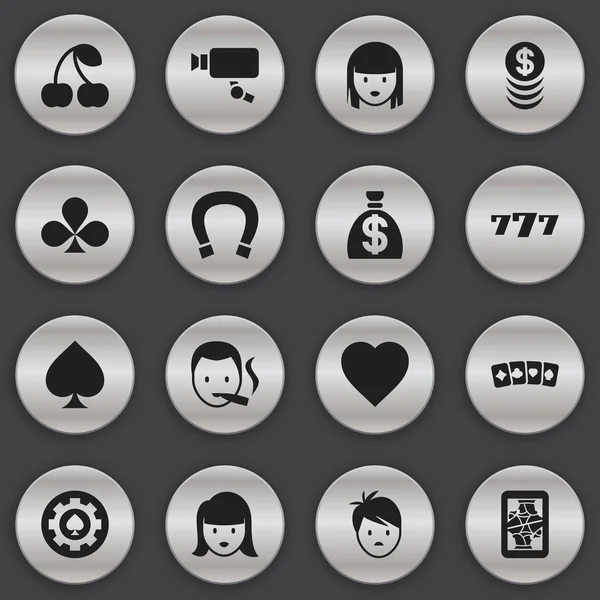 16 düzenlenebilir iş simgeler kümesi. Oyun kartı, yığılmış para gibi simgeler siyah kalp ve daha fazlasını içerir. Web, mobil, UI ve Infographic tasarımı için kullanılabilir.