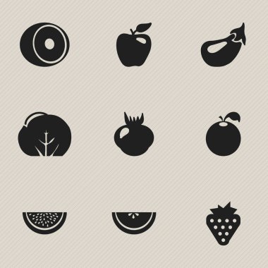 9 düzenlenebilir tatlı simgeler kümesi. Papaya, Allium, kavun ve daha fazlası gibi simgeler içerir. Web, mobil, UI ve Infographic tasarımı için kullanılabilir.