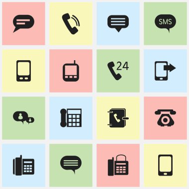 16 düzenlenebilir Gadget simgeler kümesi. Ana sayfa cep telefonu, akıllı telefon, sohbet ve daha fazlası gibi simgeler içerir. Web, mobil, UI ve Infographic tasarımı için kullanılabilir.