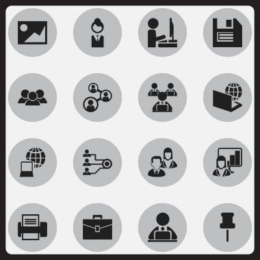 16 düzenlenebilir Office simgeler kümesi. Mimari, grup, tanıtımı ve daha fazlası gibi simgeler içerir. Web, mobil, UI ve Infographic tasarımı için kullanılabilir.