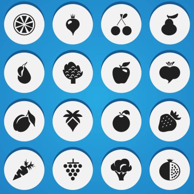 16 düzenlenebilir tatlı simgeler kümesi. Limon, Palm, çiçek demet ve daha fazlası gibi simgeler içerir. Web, mobil, UI ve Infographic tasarımı için kullanılabilir.