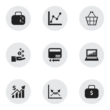 9 düzenlenebilir Analytics simgeler kümesi. Ekolayzer görüntü, grafik bilgilerini, para çantasını ve daha fazlası gibi simgeler içerir. Web, mobil, UI ve Infographic tasarımı için kullanılabilir.