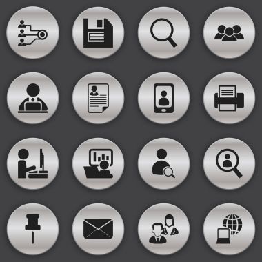 16 düzenlenebilir Office simgeler kümesi. Tanıtım, baskı makinesi, belge ve daha fazlası gibi simgeler içerir. Web, mobil, UI ve Infographic tasarımı için kullanılabilir.