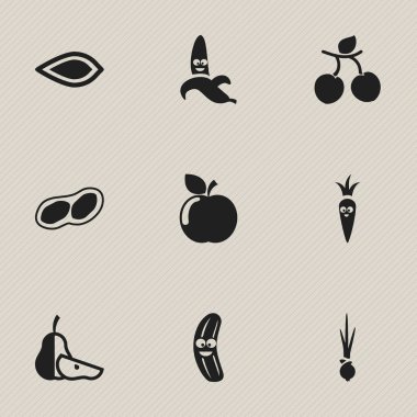 9 düzenlenebilir pişirme simgeler kümesi. Gibi semboller içeren Amygdalaceous, salatalık, Antep fıstığı ve daha fazlası. Web, mobil, UI ve Infographic tasarımı için kullanılabilir.