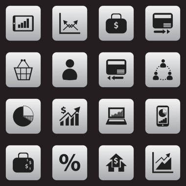 16 düzenlenebilir mantıksal simgeler kümesi. İletim, House, ilerleme ve diğer bankacılık gibi simgeler içerir. Web, mobil, UI ve Infographic tasarımı için kullanılabilir.