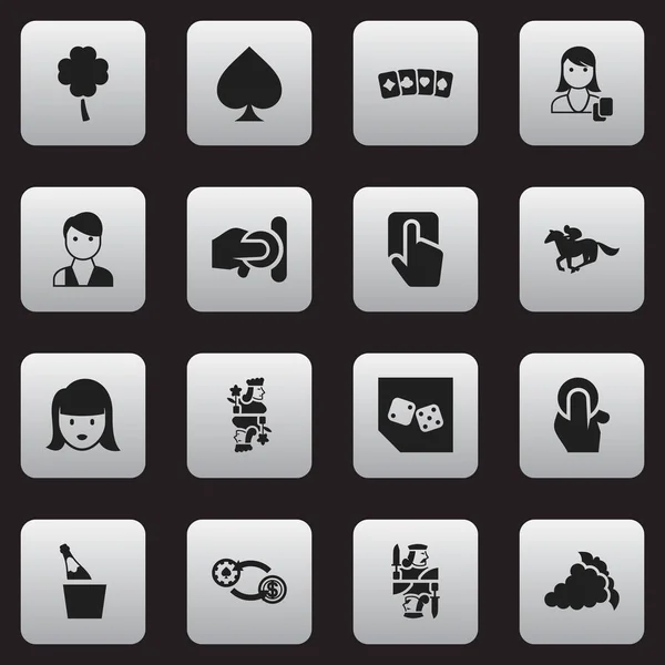 Set di 16 icone di gioco modificabili. Include simboli come gettare moneta, bottiglia in secchio, premere il cursore e altro ancora. Può essere utilizzato per la progettazione web, mobile, UI e infografica . — Vettoriale Stock