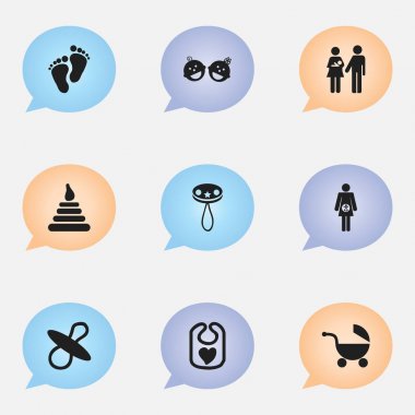 9 düzenlenebilir simgeler kümesi. Kule, soy, gebelik ve daha fazlası gibi simgeler içerir. Web, mobil, UI ve Infographic tasarımı için kullanılabilir.