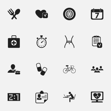 16 düzenlenebilir karmaşık simgeler kümesi. Programcı, grup ve çatal bıçak takımı gibi simgeler içerir. Web, mobil, UI ve Infographic tasarımı için kullanılabilir.