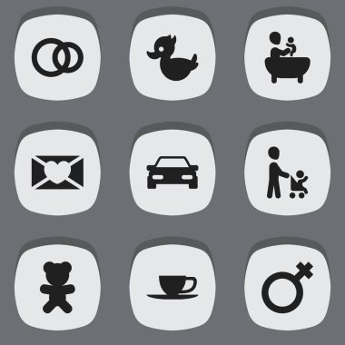 9 düzenlenebilir Kin simgeler kümesi. Banyo oyuncakları, oyuncak, küvet ve daha fazlası gibi simgeler içerir. Web, mobil, UI ve Infographic tasarımı için kullanılabilir.