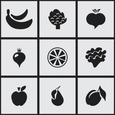 9 düzenlenebilir Berry simgeler kümesi. Marul, kayısı, turp ve daha fazlası gibi simgeler içerir. Web, mobil, UI ve Infographic tasarımı için kullanılabilir.